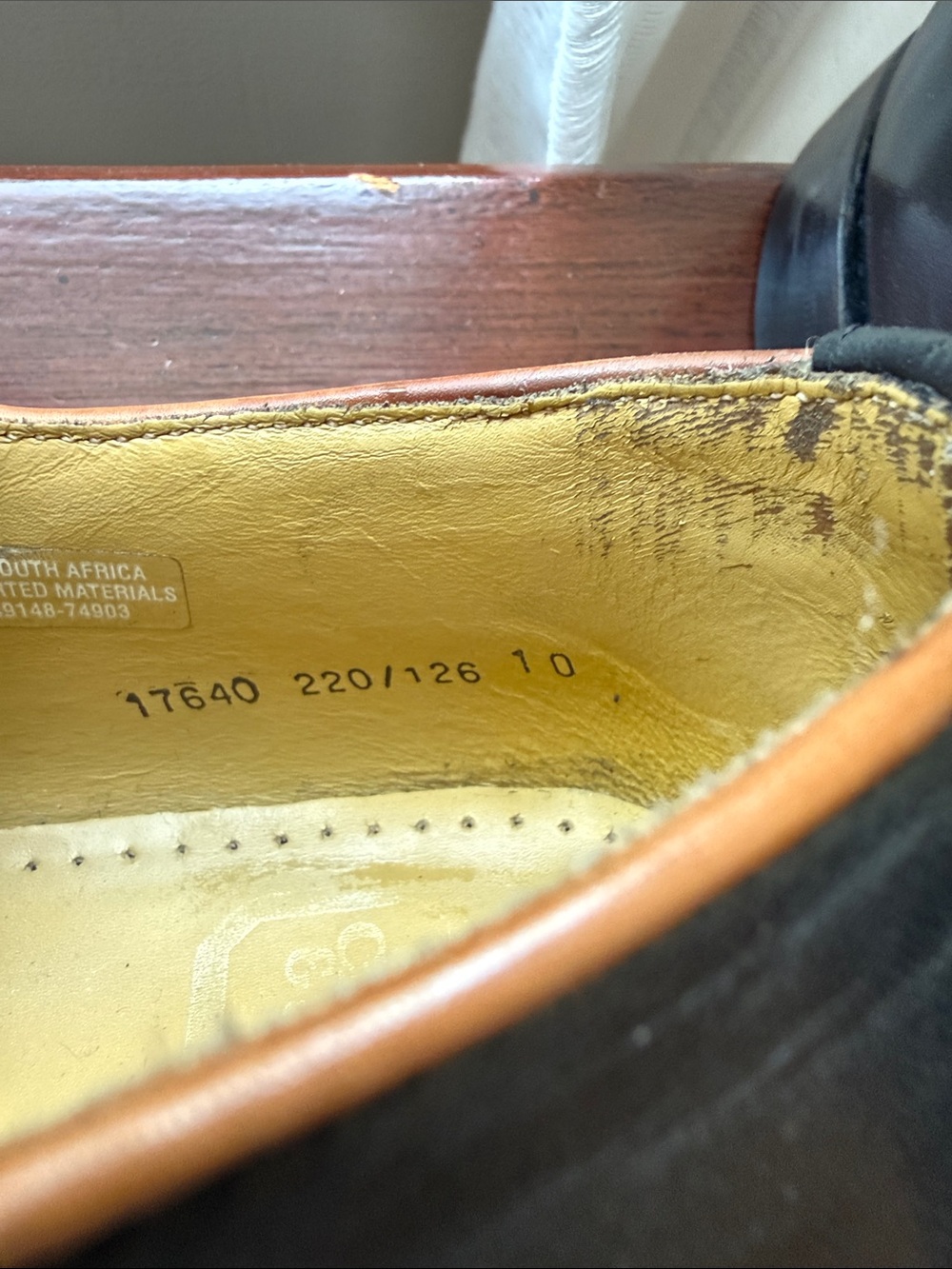 Crockett & Jones oxfords. Men's Black Leather Lace-Up Dress Shoes w/ Brown Trim - Picture 3 of 10